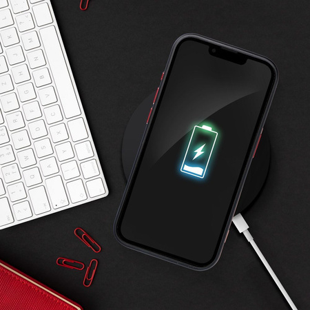 Futerał COLOR EDGE MAG COVER kompatybilny z MagSafe do IPHONE 17 Air czarno czerwony