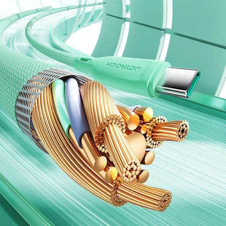 Joyroom Multi-Color Series SA34-CC3 USB-C/USB-C-Kabel 60 W, schnelle Übertragung, 1 m – Grün