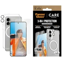 Zestaw ochronny CARE by PanzerGlass Flagship 3w1 Etui+Szkło+Lens na Samsung Galaxy S25 Edge  - przezroczyste