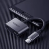 Ugreen adapter przejściówka rozdzielacz słuchawkowy USB Typ C - USB Typ C / 3,5 mm mini jack 1,5A szary (50596)
