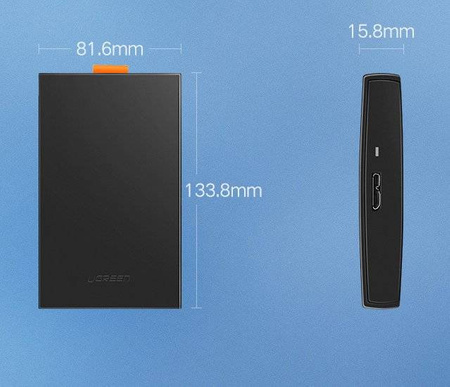 Ugreen kieszeń na dysk HDD SSD obudowa dysku SATA 2,5'' USB 3.2 Gen 1 (5 Gbps) micro USB SuperSpeed + kabel 0,5 m czarny (CM237 60353)