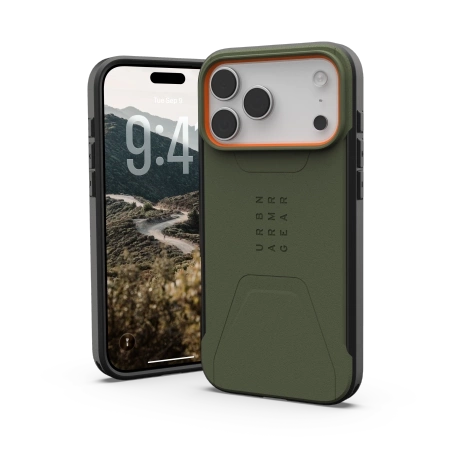 Etui UAG Civilian MagSafe na iPhone 17 Pro Max - oliwkowo-pomarańczowe