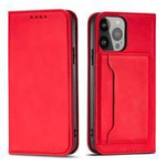 Magnet Card Case etui Samsung Galaxy S23 pokrowiec z klapką portfel podstawka czerwone