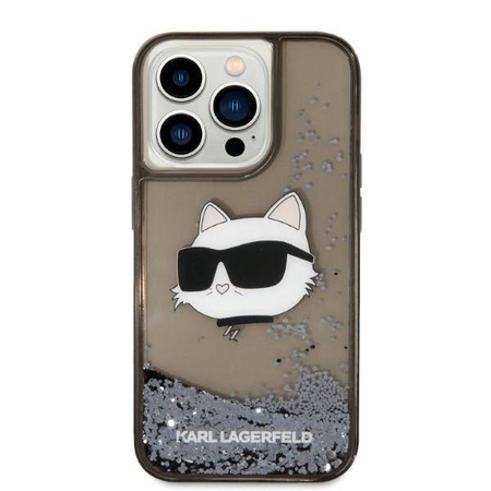 Karl Lagerfeld Liquid Glitter NFT Choupette Head - Etui iPhone 14 Pro Max (czarny)