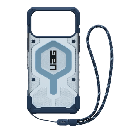 Etui UAG Pathfinder Clear MagSafe Bundle ze smyczą na iPhone 17 Pro Max - niebieskie