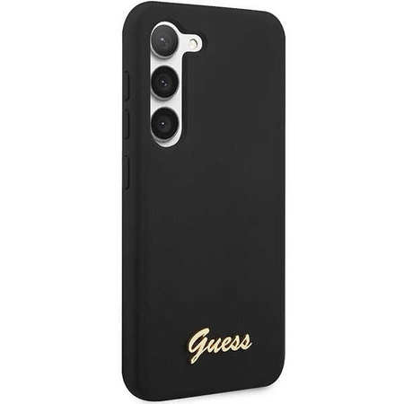 Guess Silicone Script Metal Logo - Etui Samsung Galaxy S23 (czarny)