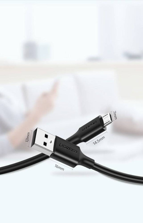 Ugreen kabel przewód USB - micro USB 2A 1m czarny (60136)