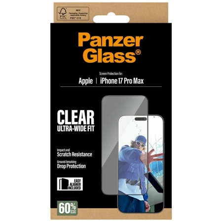Szkło hartowane PanzerGlass Ultra-Wide Fit EasyAligner na iPhone 17 Pro Max