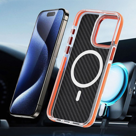 Futerał FIBER kompatybilny z MagSafe do SAMSUNG A17 5G pomarańczowy