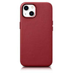 iCarer Case Leather genuine leather case for iPhone 14 Plus rot () (MagSafe compatible)