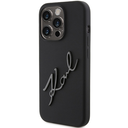 Karl Lagerfeld Silicone Karl Script case for iPhone 15 Pro - black