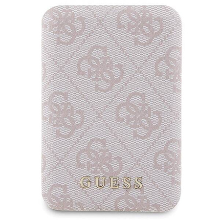 Zestaw Guess GUBPM5P15S4GEMGP iPhone 15 6.1" hardcase + Powerbank 5000mAh MagSafe różowy/pink 4G Metal Logo