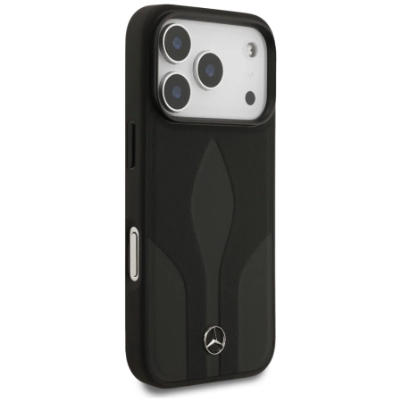 Etui Mercedes Leather The Move MagSafe na iPhone 17 Pro - czarne