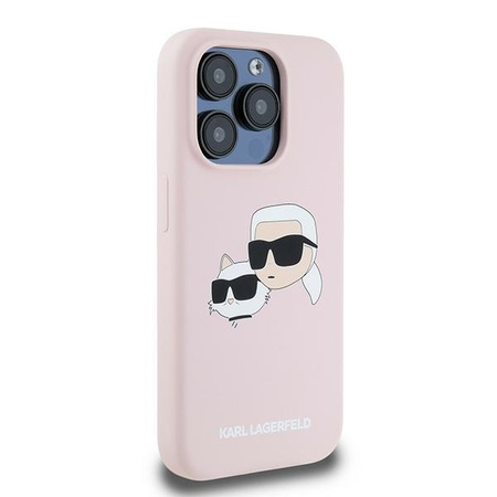 Karl Lagerfeld KLHMP15LSKCHPPLP iPhone 15 Pro 6.1" różowy/pink hardcase Silicone Karl & Choupette MagSafe