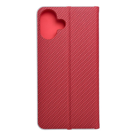 Kabura LUNA Book Carbon do IPHONE 16 Plus czerwony