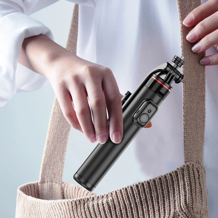 Selfie Stick WC1Y2S Teleskopstativ 1,3 m aus Aluminiumlegierung mit Telefonhalter – Schwarz