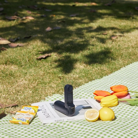 Jisulife Handventilator Life8 Mini Tragbarer USB-Ventilator mit Powerbank und Taschenlampe - Blau