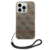 Original Case IPHONE 14 PRO MAX Guess Hardcase 4G Print Strap (GUOHCP14XH4STW) brown