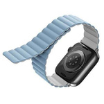 UNIQ band Revix Apple Watch Series 4/5/6/7/8/SE/SE2/Ultra 42/44/45mm. Reversible Magnetic white-blue/white-blue