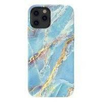 Kingxbar Marble Series eleganckie etui pokrowiec z nadrukiem marmur iPhone 12 mini niebieski