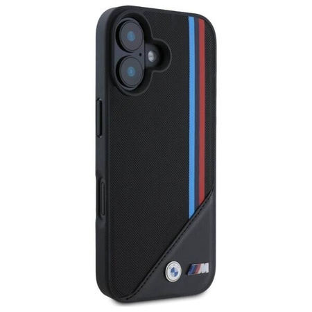 BMW nakładka do iPhone 16 6,1" BMHMP16S23PUTRK Hardcase M Meshed Tricolor Stripes MagSafe czarna