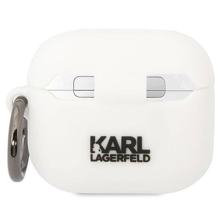 Original Handyhülle APPLE AIRPODS 3 Karl Lagerfeld Silicone Karl & Choupette (KLACA3SILKCW) weiß