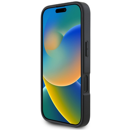 Oryginalne Etui IPHONE 16 Karl Lagerfeld HC Grained PU Cardslot Metal Elong czarne