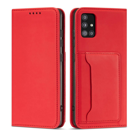 Magnet Card Case For Samsung Galaxy A52 5G Pouch Wallet Card Holder Red