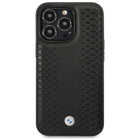 BMW BMHCP14L22RFGK iPhone 14 Pro 6.1" czarny/black Leather Diamond Pattern