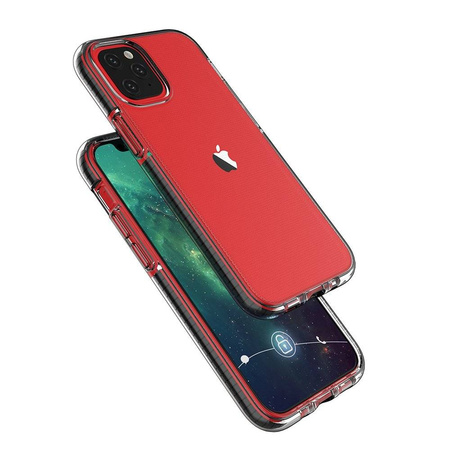 Spring Case pokrowiec żelowe etui z kolorową ramką do iPhone 12 mini ciemnoróżowy