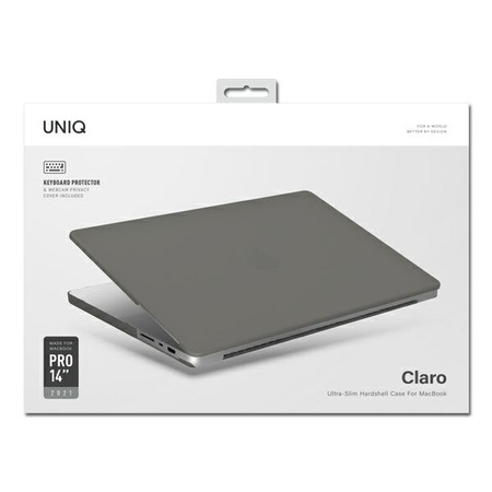 UNIQ etui Claro MacBook Pro 14" (2021) przezroczysty szary/smoke matt grey