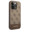 Guess 4G Bottom Stripe Metal Logo Collection - Etui iPhone 14 Pro Max (brązowy)