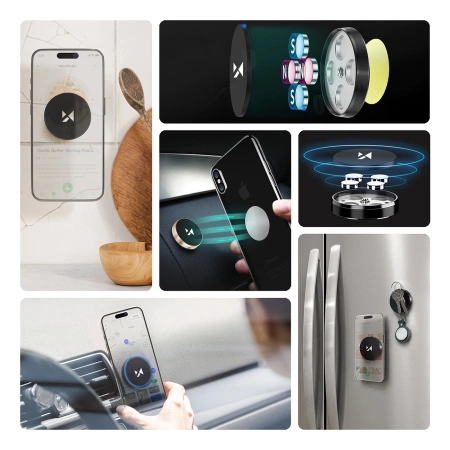 Wozinsky samoprzylepny magnetyczny uchwyt samochodowy na deskę rozdzielczą czarny (WMH-02)