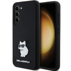 Oryginalne Etui KARL LAGERFELD hardcase Silicone Choupette Metal Pin KLHCS24SSMHCNPK do Samsung Galaxy S24 czarny