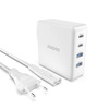 GaN 100W 2 x USB-C / 2 x USB Schnellladegerät Dudao A100EU – weiß