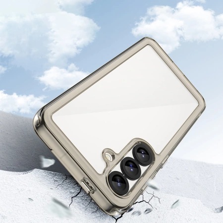 Etui Outer Space Case na Samsung Galaxy S25 Edge pokrowiec z elastyczną ramką - półprzezroczyste, czarne