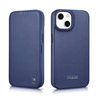 iCarer CE Premium Leather Folio Case skórzane etui iPhone 14 Plus z klapką magnetyczne MagSafe niebieski (WMI14220715-BU)