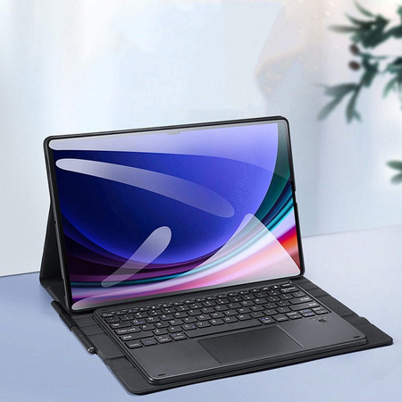 DUX DUCIS etui DK składane z podświetlaną klawiaturą bezprzewodową do SAMSUNG Tab S10 Ultra/S9 Ultra/S8 Ultra czarne
