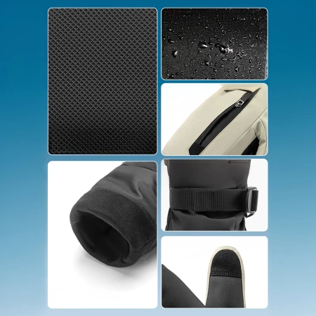 Qunature Full Length Ski Gloves Size L - Light Brown