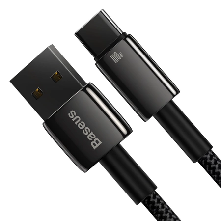 Baseus Tungsten Gold Kabel USB-A - USB-C 480Mb/s 100W 1m schwarz (CAWJ000001)