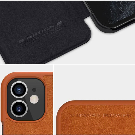 Nillkin Qin skórzana kabura etui iPhone 12 mini czerwony