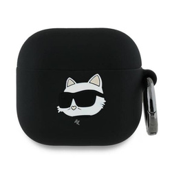 Original Handyhülle APPLE AIRPODS 4 Karl Lagerfeld Silicone Choupette Head 3D (KLA4RUNCHK) schwarz