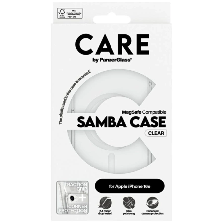 Etui CARE by PanzerGlass Fashion MagSafe na iPhone 16e - przezroczyste