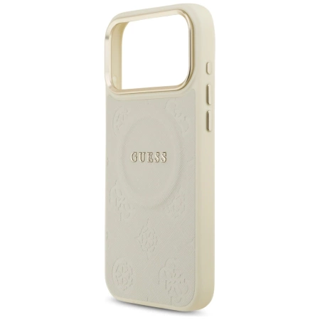 Guess Peony Hot Stamp MagSafe Case for iPhone 17 Pro Max - Beige