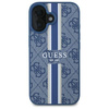 Original Handyhülle IPHONE 16 Guess Hardcase 4G Printed Stripes MagSafe (GUHMP16SP4RPSB) blau