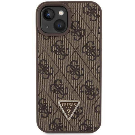 Original Case APPLE IPHONE 15 PLUS Guess Hardcase Crossbody 4G Metal Logo (GUHCP15MP4TDSCPW) brown
