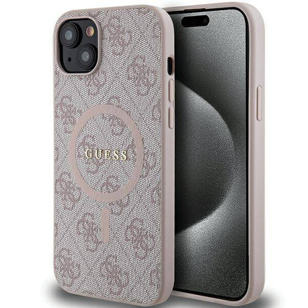 Oryginalne Etui GUESS Hardcase GUHMP14SG4GFRP do iPhone 14 (Kompatybilny z Magsafe / 4G Ring classic logo / różowy)