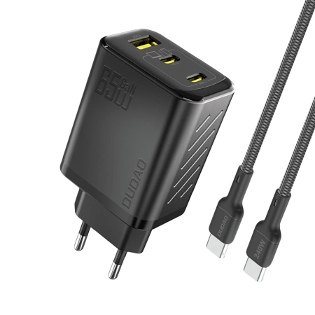 Dudao A29C 65W GaN Wall Charger + USB-C Cable - Black