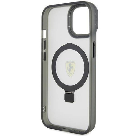 Ferrari FEHMP15SUSCAH iPhone 15 6,1&quot; transparentes Hardcase Ring Stand 2023 Collection MagSafe