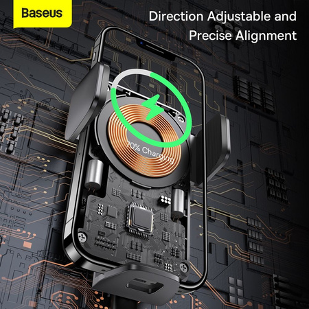 Baseus Wisdom Induktionsladegerät Autotelefonhalter für Haftnotizen schwarz (CGZX000001)